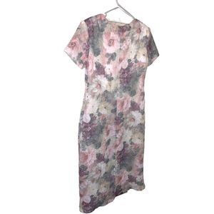 Connected Apparel dress with soft pastel cottage flowers/midi length 46” long